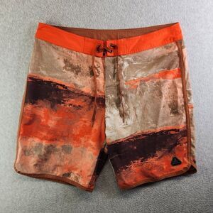 Prana Board Shorts Mens 36 Orange High Seas UPF Beach Lake Paddleboard Swim